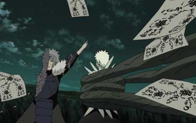 Intersección de Sellos Explosivos es uno de los Jutsus Prohibidos de Naruto